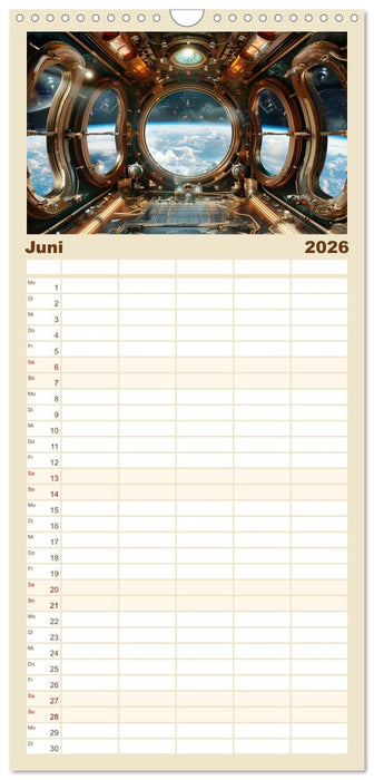 Steampunk im Weltall (CALVENDO Familienplaner 2026)