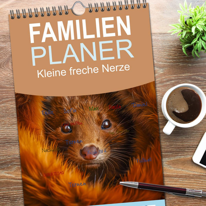 Kleine freche Nerze (CALVENDO Familienplaner 2026)