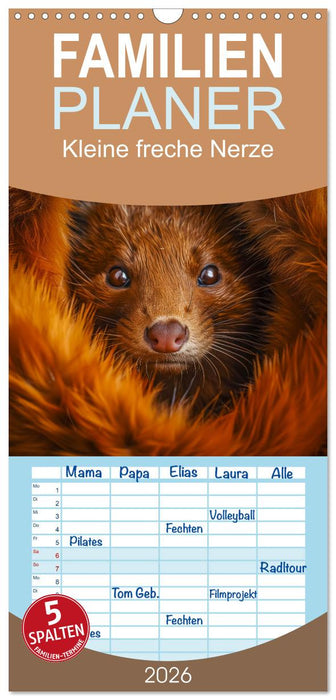 Kleine freche Nerze (CALVENDO Familienplaner 2026)