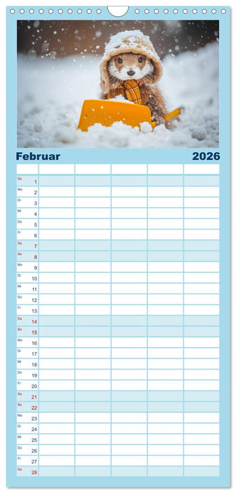 Kleine freche Nerze (CALVENDO Familienplaner 2026)