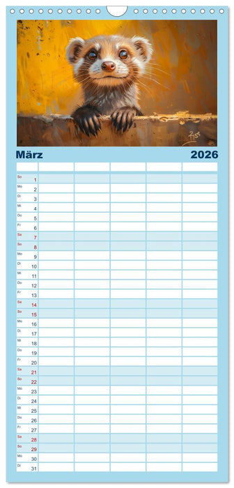 Kleine freche Nerze (CALVENDO Familienplaner 2026)