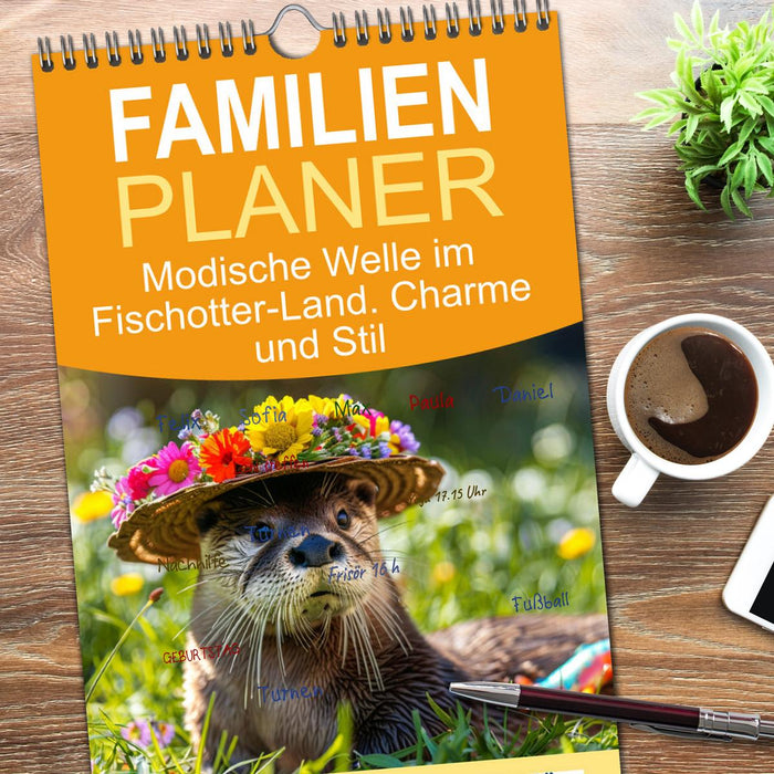 Modische Welle im Fischotter-Land. Charme und Stil (CALVENDO Familienplaner 2026)