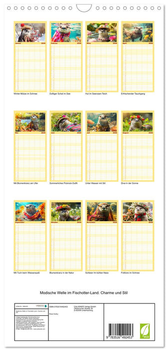 Modische Welle im Fischotter-Land. Charme und Stil (CALVENDO Familienplaner 2026)