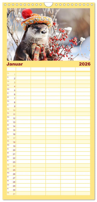 Modische Welle im Fischotter-Land. Charme und Stil (CALVENDO Familienplaner 2026)