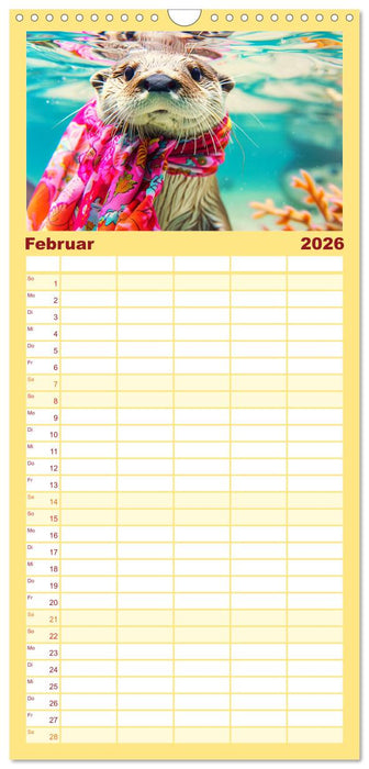 Modische Welle im Fischotter-Land. Charme und Stil (CALVENDO Familienplaner 2026)