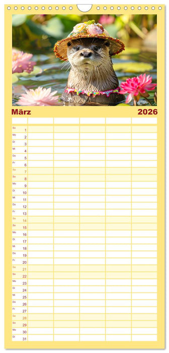 Modische Welle im Fischotter-Land. Charme und Stil (CALVENDO Familienplaner 2026)
