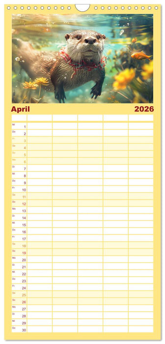 Modische Welle im Fischotter-Land. Charme und Stil (CALVENDO Familienplaner 2026)