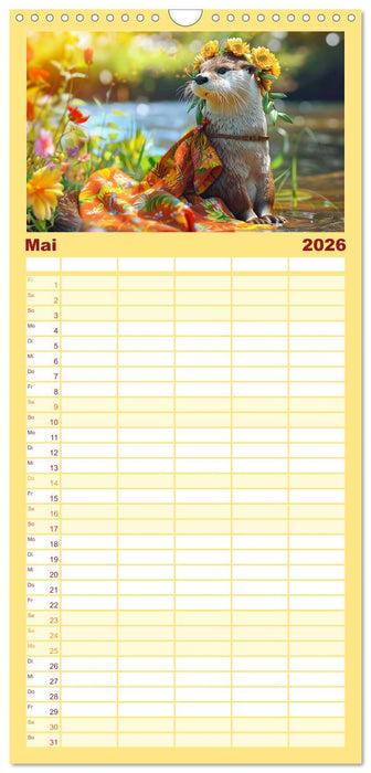 Modische Welle im Fischotter-Land. Charme und Stil (CALVENDO Familienplaner 2026)