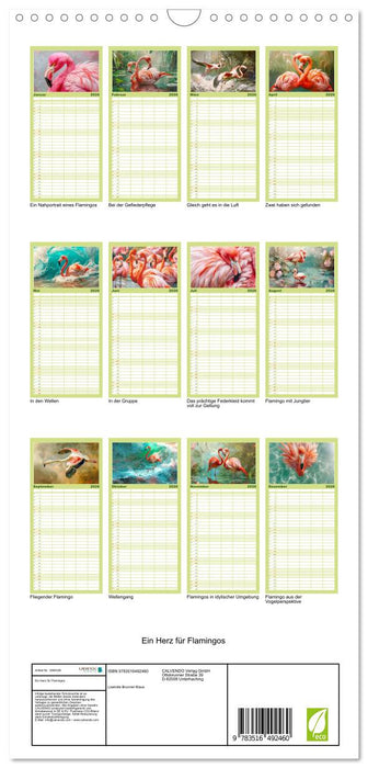 Ein Herz für Flamingos (CALVENDO Familienplaner 2026)