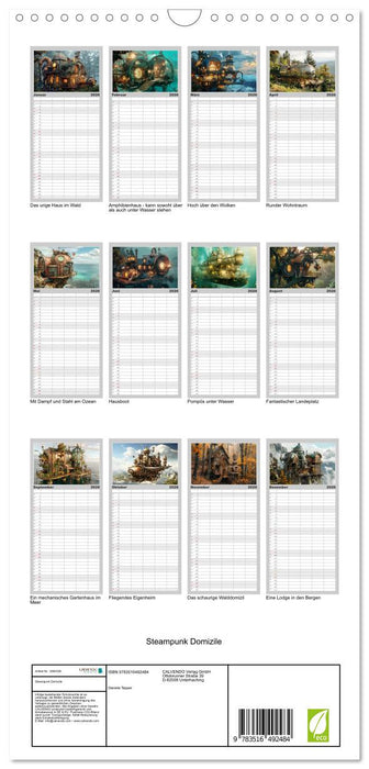 Steampunk Domizile (CALVENDO Familienplaner 2026)