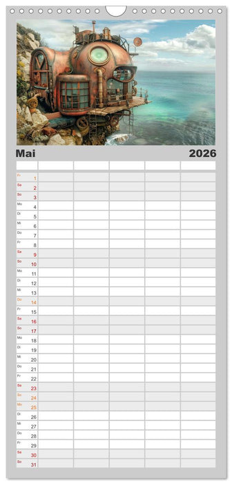 Steampunk Domizile (CALVENDO Familienplaner 2026)