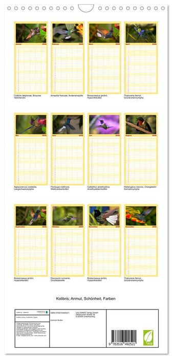 Kolibris; Anmut, Schönheit, Farben (CALVENDO Familienplaner 2026)