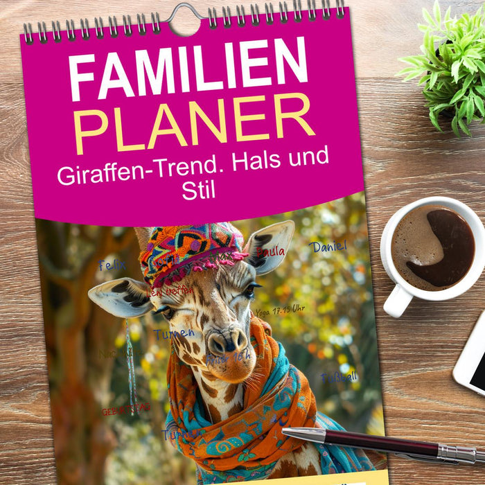 Giraffen-Trend. Hals und Stil (CALVENDO Familienplaner 2026)