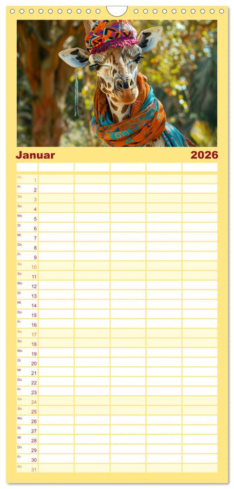 Giraffen-Trend. Hals und Stil (CALVENDO Familienplaner 2026)
