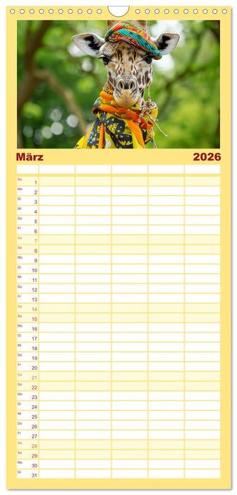 Giraffen-Trend. Hals und Stil (CALVENDO Familienplaner 2026)