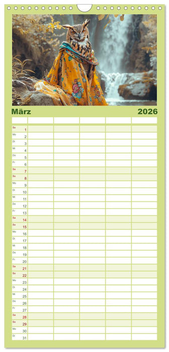 Eulen-Style. Noble Trendsetter (CALVENDO Familienplaner 2026)