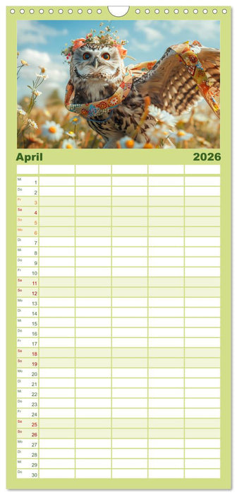 Eulen-Style. Noble Trendsetter (CALVENDO Familienplaner 2026)