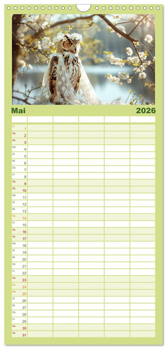 Eulen-Style. Noble Trendsetter (CALVENDO Familienplaner 2026)