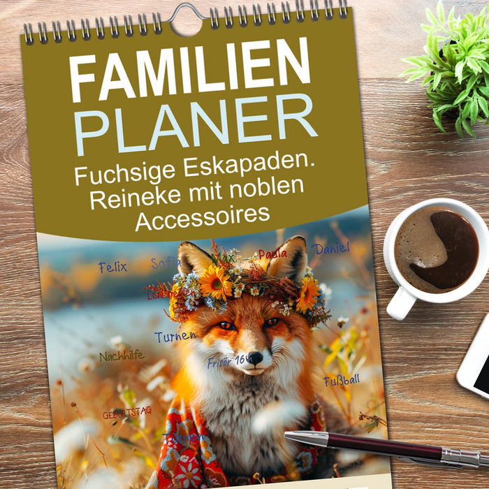 Fuchsige Eskapaden. Reineke mit noblen Accessoires (CALVENDO Familienplaner 2026)