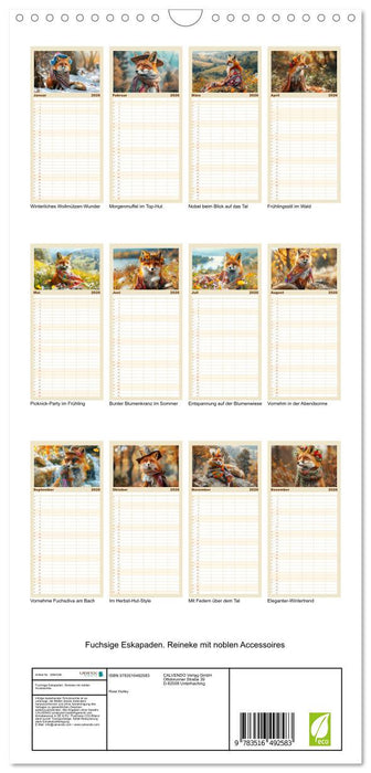 Fuchsige Eskapaden. Reineke mit noblen Accessoires (CALVENDO Familienplaner 2026)