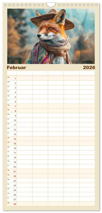 Fuchsige Eskapaden. Reineke mit noblen Accessoires (CALVENDO Familienplaner 2026)