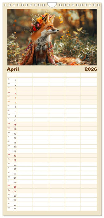 Fuchsige Eskapaden. Reineke mit noblen Accessoires (CALVENDO Familienplaner 2026)