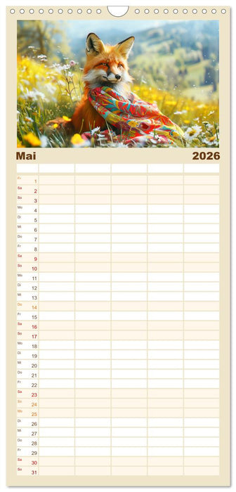 Fuchsige Eskapaden. Reineke mit noblen Accessoires (CALVENDO Familienplaner 2026)