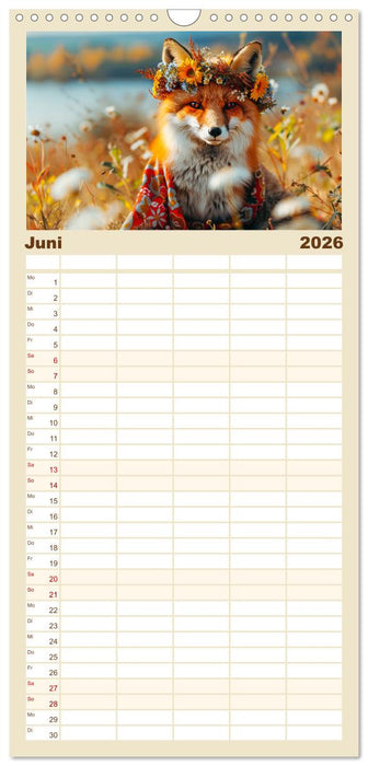 Fuchsige Eskapaden. Reineke mit noblen Accessoires (CALVENDO Familienplaner 2026)