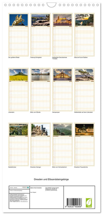 Dresden und Elbsandsteingebirge (CALVENDO Familienplaner 2026)