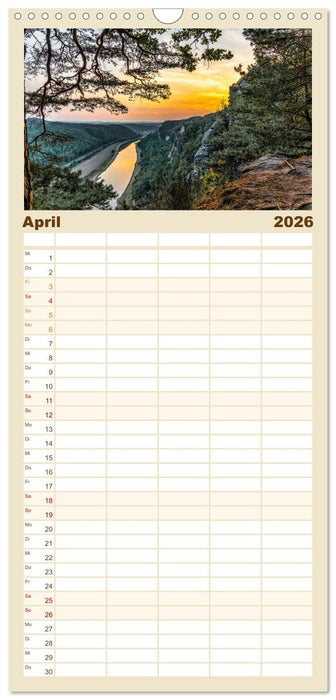 Dresden und Elbsandsteingebirge (CALVENDO Familienplaner 2026)