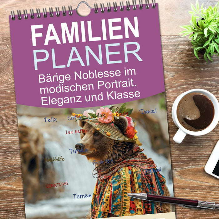Bärige Noblesse im modischen Portrait. Eleganz und Klasse (CALVENDO Familienplaner 2026)