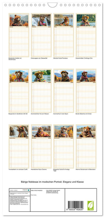 Bärige Noblesse im modischen Portrait. Eleganz und Klasse (CALVENDO Familienplaner 2026)