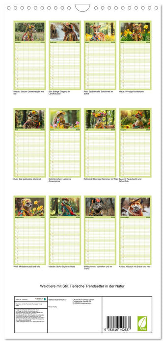 Waldtiere mit Stil. Tierische Trendsetter in der Natur (CALVENDO Familienplaner 2026)