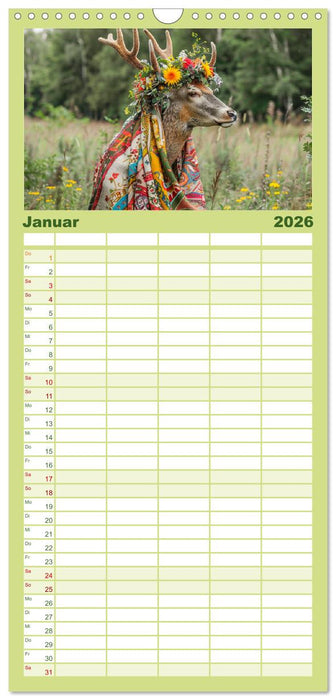 Waldtiere mit Stil. Tierische Trendsetter in der Natur (CALVENDO Familienplaner 2026)