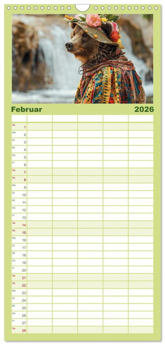 Waldtiere mit Stil. Tierische Trendsetter in der Natur (CALVENDO Familienplaner 2026)