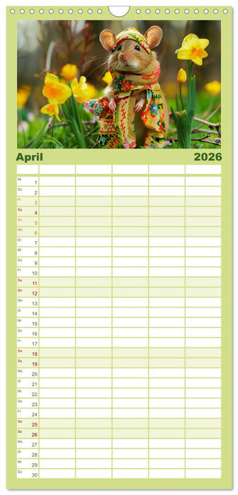 Waldtiere mit Stil. Tierische Trendsetter in der Natur (CALVENDO Familienplaner 2026)