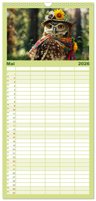 Waldtiere mit Stil. Tierische Trendsetter in der Natur (CALVENDO Familienplaner 2026)