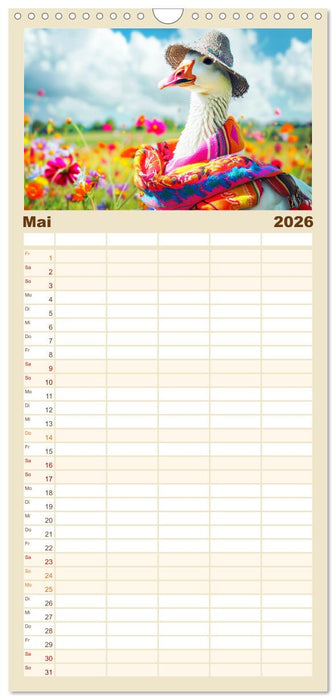Elegante Modenschau auf dem Land. Bauernhoftiere als Fashion-Ikonen (CALVENDO Familienplaner 2026)