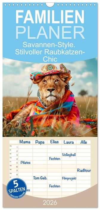 Savannen-Style. Stilvoller Raubkatzen-Chic (CALVENDO Familienplaner 2026)