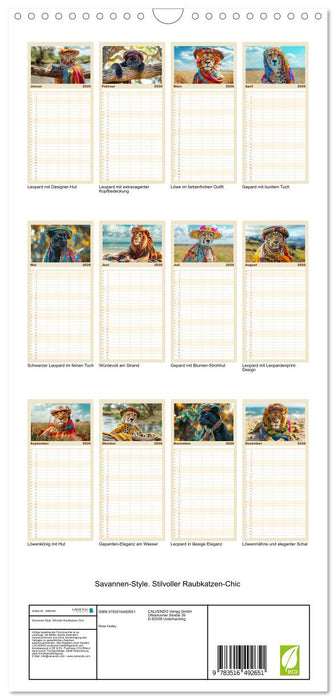 Savannen-Style. Stilvoller Raubkatzen-Chic (CALVENDO Familienplaner 2026)