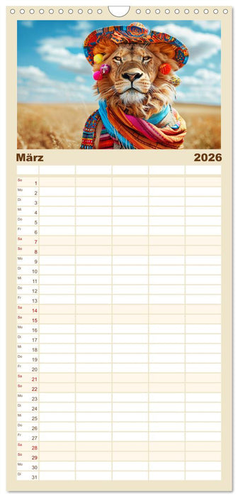 Savannen-Style. Stilvoller Raubkatzen-Chic (CALVENDO Familienplaner 2026)