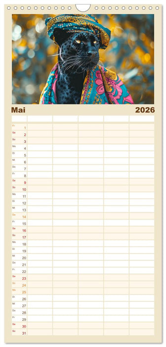 Savannen-Style. Stilvoller Raubkatzen-Chic (CALVENDO Familienplaner 2026)