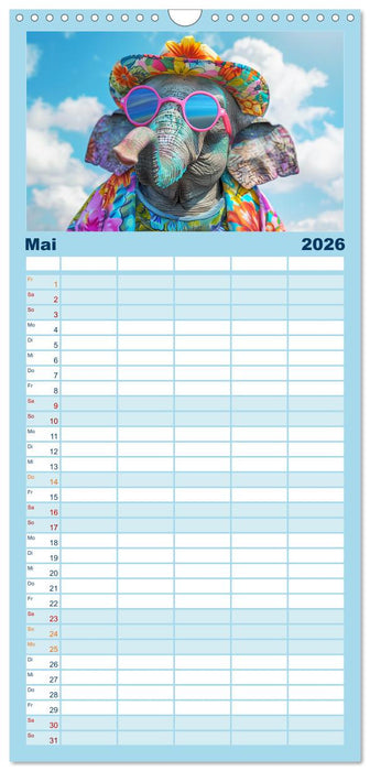 Big & Beautiful. Tierische Plus Size Models. Elefanten und Co. (CALVENDO Familienplaner 2026)