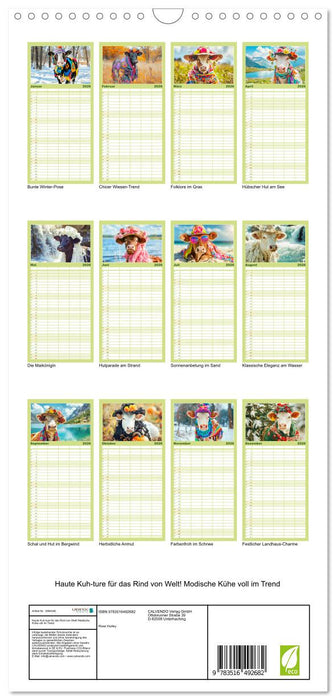 Haute Kuh-ture für das Rind von Welt! Modische Kühe voll im Trend (CALVENDO Familienplaner 2026)