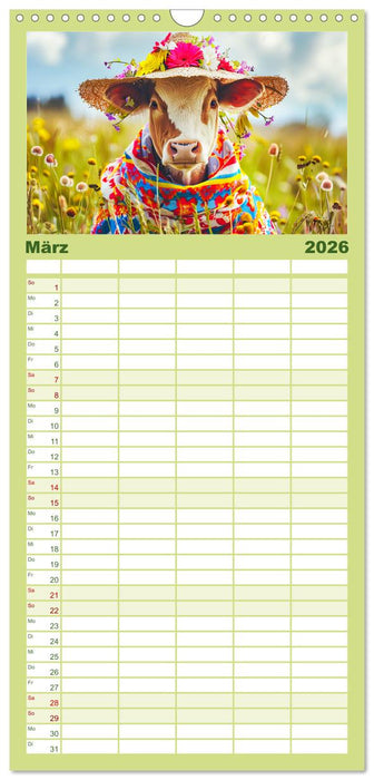 Haute Kuh-ture für das Rind von Welt! Modische Kühe voll im Trend (CALVENDO Familienplaner 2026)