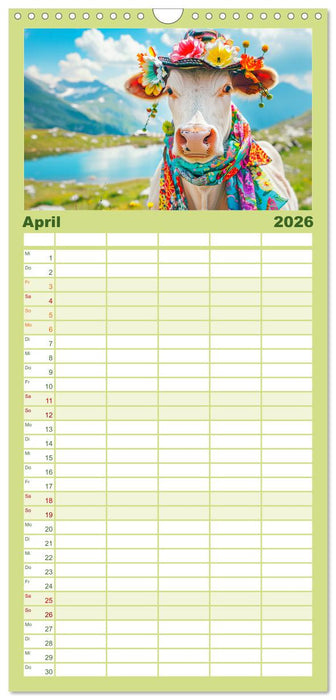 Haute Kuh-ture für das Rind von Welt! Modische Kühe voll im Trend (CALVENDO Familienplaner 2026)
