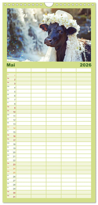 Haute Kuh-ture für das Rind von Welt! Modische Kühe voll im Trend (CALVENDO Familienplaner 2026)