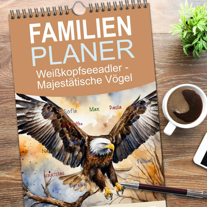 Weißkopfseeadler - Majestätische Vögel (CALVENDO Familienplaner 2026)
