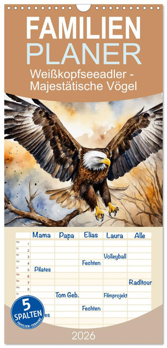 Weißkopfseeadler - Majestätische Vögel (CALVENDO Familienplaner 2026)
