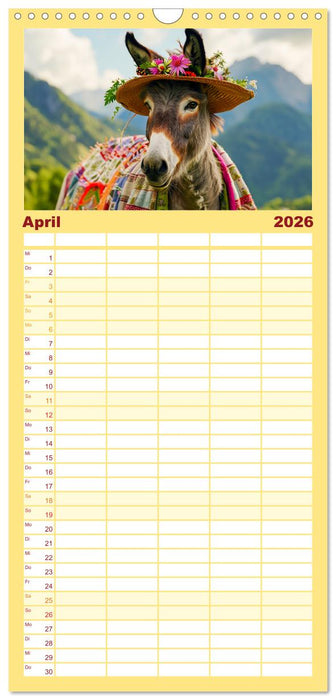 Esel mit Hut! Blumige Eleganz für ein modisches Märchen (CALVENDO Familienplaner 2026)